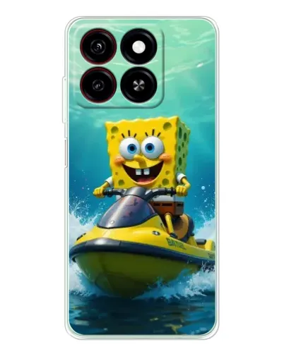 Чохол для ZTE Blade A35 з картинкою «Спанч Боб на гідроциклі»