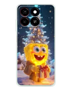 Чохол для ZTE Blade A35 з картинкою «Різдвяний Спанч Боб»
