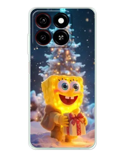 Чохол для ZTE Blade A35 з картинкою «Різдвяний Спанч Боб»