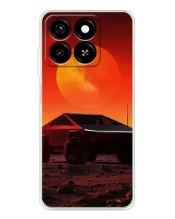 Чехол для ZTE Blade A35 с картинкой «Cybertruck на Марсе»