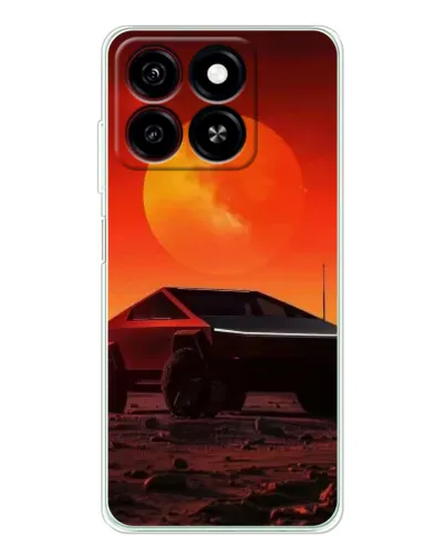 Чехол для ZTE Blade A35 с картинкой «Cybertruck на Марсе»
