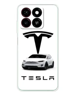 Чехол для ZTE Blade A35 с картинкой «Tesla White Style»