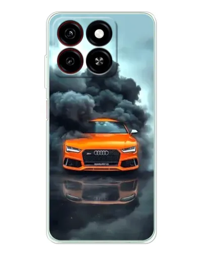 Чехол для ZTE Blade A35 с картинкой «Audi в облаках дыма»