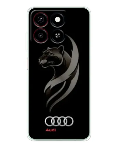 Чехол для ZTE Blade A35 с картинкой «Графика — пантера и Audi»
