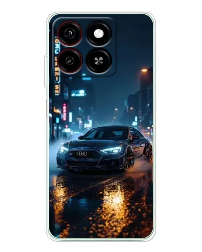 Чехол для ZTE Blade A35 с картинкой «Ночной город и Audi»