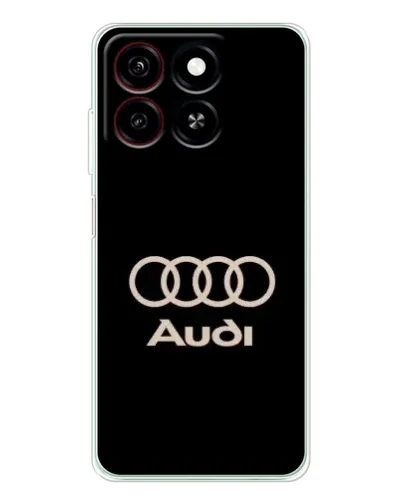 Чехол для ZTE Blade A35 с картинкой «Audi — золотой логотип»