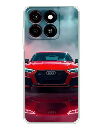 Чехол для ZTE Blade A35 с картинкой «Audi RS — красный стиль»