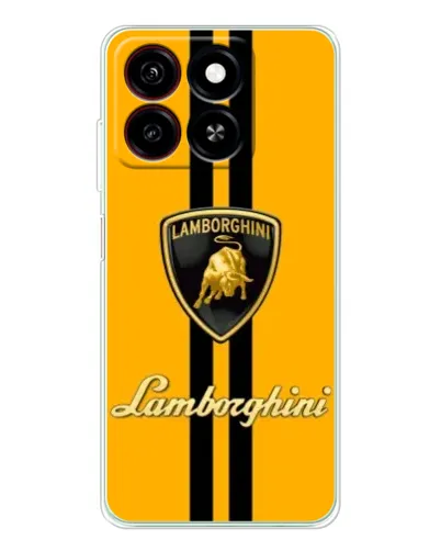 Чехол для ZTE Blade A35 с картинкой «Lamborghini Stripe желтый»