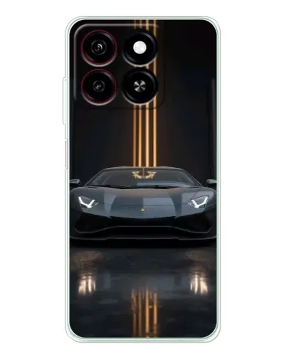 Чехол для ZTE Blade A35 с картинкой «Lamborghini золотые линии»