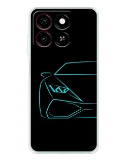 Чехол для ZTE Blade A35 с картинкой «Голубой силуэт Lamborghini» Чехол для ZTE Blade A35 с картинкой «Голубой силуэт Lamborghini»