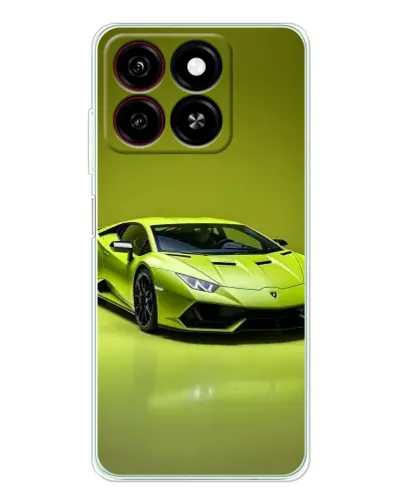 Чехол для ZTE Blade A35 с картинкой «Салатовый Lamborghini Huracan»