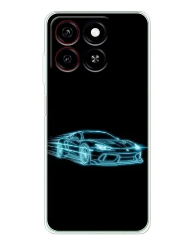 Чехол для ZTE Blade A35 с картинкой «Неоновый контур Lamborghini»