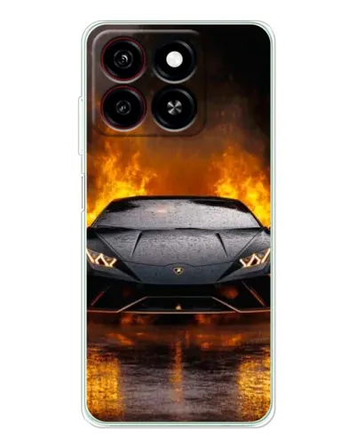 Чехол для ZTE Blade A35 с картинкой «Lamborghini в огне»