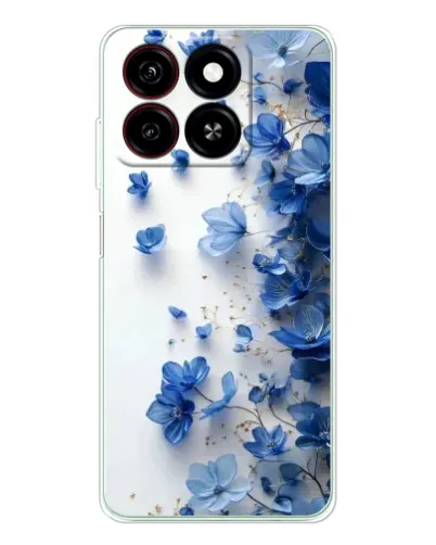 Чехол для ZTE Blade A35 с картинкой «Голубой цветочный каскад»