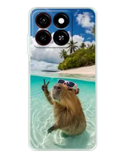 Чохол для ZTE Blade A35 з картинкою «Капібара на морі»