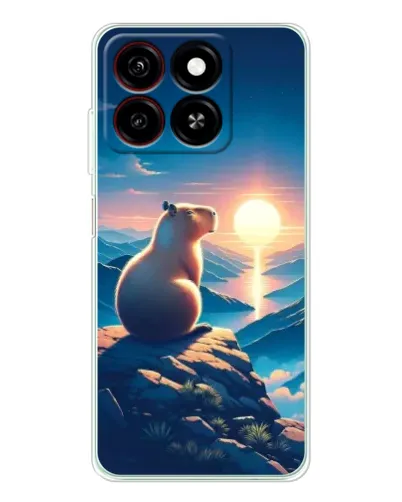 Чохол для ZTE Blade A35 з картинкою «Захід сонця з капібарою» Чохол для ZTE Blade A35 з картинкою «Захід сонця з капібарою»
