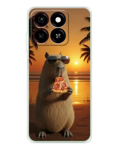 Чохол для ZTE Blade A35 з картинкою «Капібара з піцою» Чохол для ZTE Blade A35 з картинкою «Капібара з піцою»