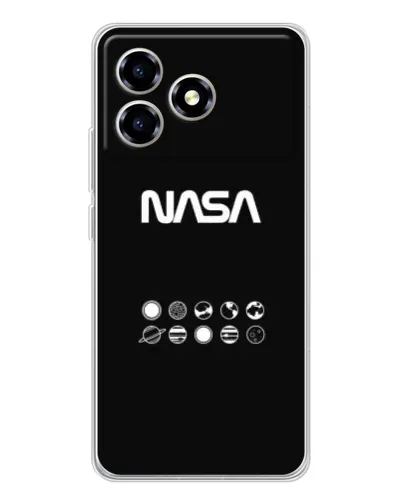 Чехол для ZTE Blade A36 с картинкой «NASA — технический принт» Чехол для ZTE Blade A36 с картинкой «NASA — технический принт»
