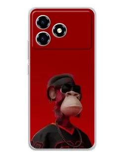 Чехол для ZTE Blade A36 с картинкой «Bored Ape в красном» Чехол для ZTE Blade A36 с картинкой «Bored Ape в красном»