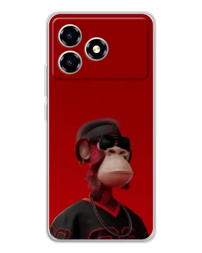 Чехол для ZTE Blade A36 с картинкой «Bored Ape в красном» Чехол для ZTE Blade A36 с картинкой «Bored Ape в красном»