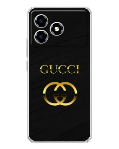 Чехол для ZTE Blade A36 с картинкой «Золотой логотип Gucci»