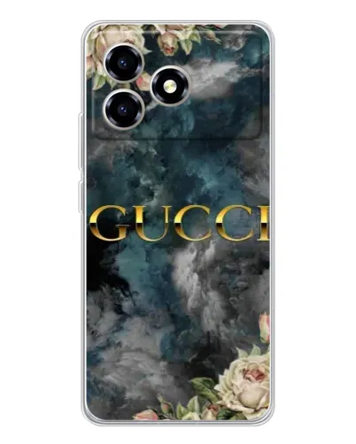 Чехол для ZTE Blade A36 с картинкой «Абстрактные цветы Gucci»