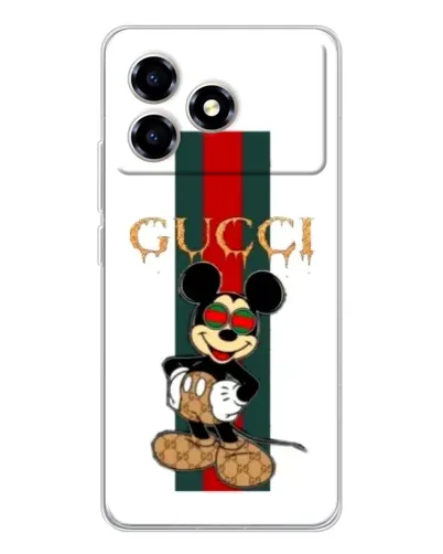 Чехол для ZTE Blade A36 с картинкой «Микки Маус Gucci — полосы»