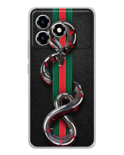 Чехол для ZTE Blade A36 с картинкой «Gucci — змея на полосе» Чехол для ZTE Blade A36 с картинкой «Gucci — змея на полосе»