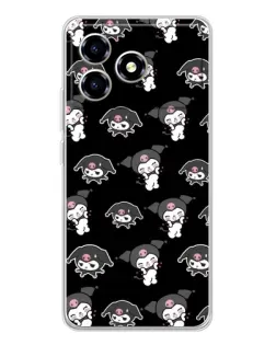 Чехол для ZTE Blade A36 с картинкой «Черный паттерн Kuromi»