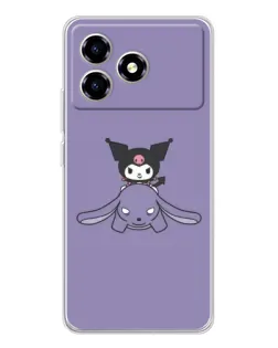 Чехол для ZTE Blade A36 с картинкой «Kuromi на лиловом фоне»