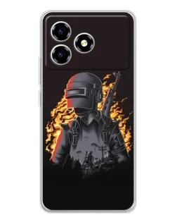 Чехол для ZTE Blade A36 с картинкой «PUBG — огненный силуэт» Чехол для ZTE Blade A36 с картинкой «PUBG — огненный силуэт»