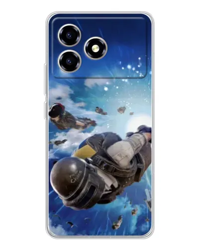 Чехол для ZTE Blade A36 с картинкой «Десант PUBG — прыжок»