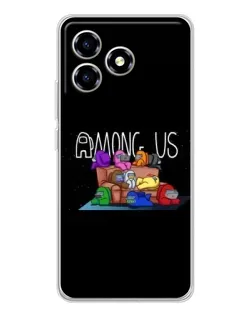 Чехол для ZTE Blade A36 с картинкой «Логотип Among Us»