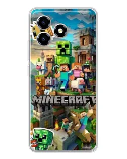 Чехол для ZTE Blade A36 с картинкой «Замок Minecraft»