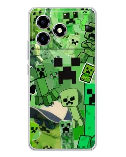 Чехол для ZTE Blade A36 с картинкой «Криперы Minecraft»