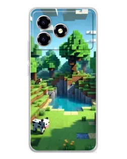 Чехол для ZTE Blade A36 с картинкой «Minecraft летний день»