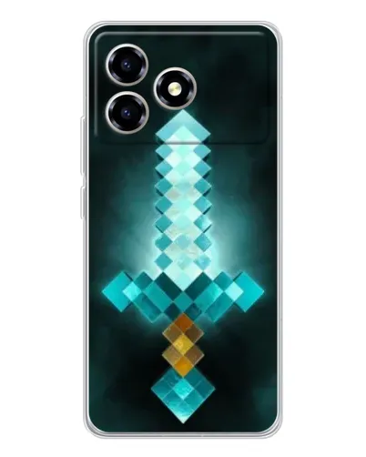 Чехол для ZTE Blade A36 с картинкой «Алмазный меч неон»
