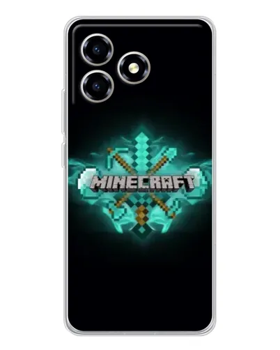 Чехол для ZTE Blade A36 с картинкой «Minecraft Diamond лого»