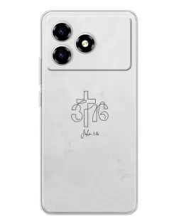 Чехол для ZTE Blade A36 с картинкой «Иоанна 3:16 Крест»