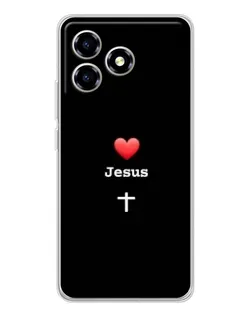 Чехол для ZTE Blade A36 с картинкой «Сердце - Jesus»