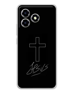 Чехол для ZTE Blade A36 с картинкой «Графический крест Jesus» Чехол для ZTE Blade A36 с картинкой «Графический крест Jesus»