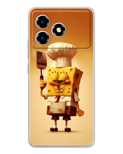 Чехол для ZTE Blade A36 с картинкой «Губка Боб повар»