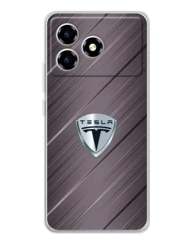Чехол для ZTE Blade A36 с картинкой «Металлическая текстура Tesla»