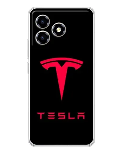 Чехол для ZTE Blade A36 с картинкой «Tesla Red Logo»