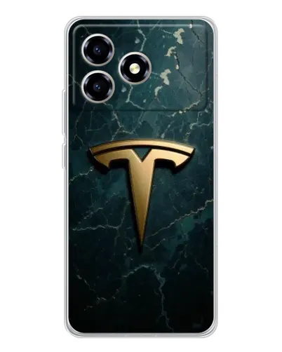 Чехол для ZTE Blade A36 с картинкой «Мраморная Tesla Gold»