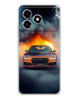 Чехол для ZTE Blade A36 с картинкой «Audi в огненном дыму» Чехол для ZTE Blade A36 с картинкой «Audi в огненном дыму»