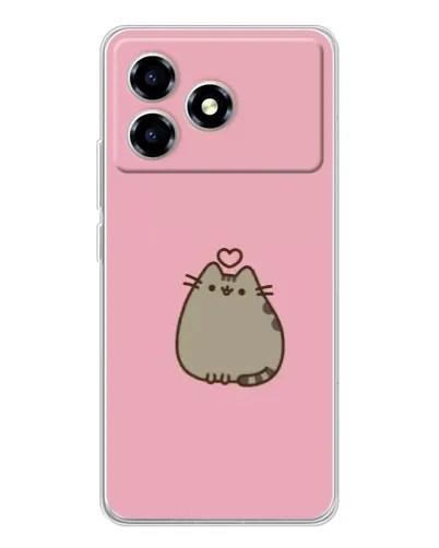 Чехол для ZTE Blade A36 с картинкой «Pusheen сердце»