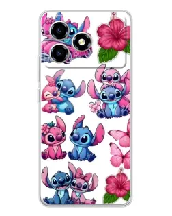 Чехол для ZTE Blade A36 с картинкой «Стикеры Stitch и Angel»