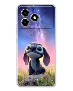 Чехол для ZTE Blade A36 с картинкой «Стич на рассвете»