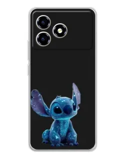 Чехол для ZTE Blade A36 с картинкой «Стич на черном»